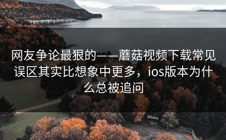 网友争论最狠的——蘑菇视频下载常见误区其实比想象中更多，ios版本为什么总被追问