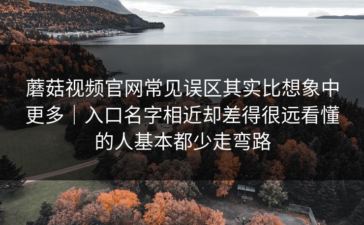 蘑菇视频官网常见误区其实比想象中更多|入口名字相近却差得很远看懂的人基本都少走弯路
