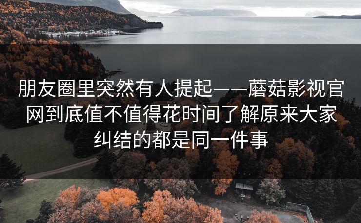 朋友圈里突然有人提起——蘑菇影视官网到底值不值得花时间了解原来大家纠结的都是同一件事