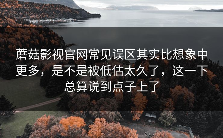 蘑菇影视官网常见误区其实比想象中更多，是不是被低估太久了，这一下总算说到点子上了