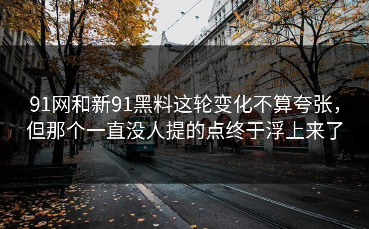 91网和新91黑料这轮变化不算夸张，但那个一直没人提的点终于浮上来了