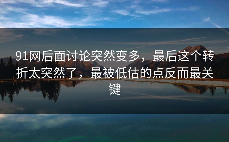 91网后面讨论突然变多，最后这个转折太突然了，最被低估的点反而最关键