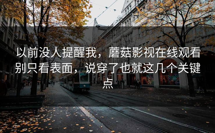 以前没人提醒我，蘑菇影视在线观看别只看表面，说穿了也就这几个关键点  第1张