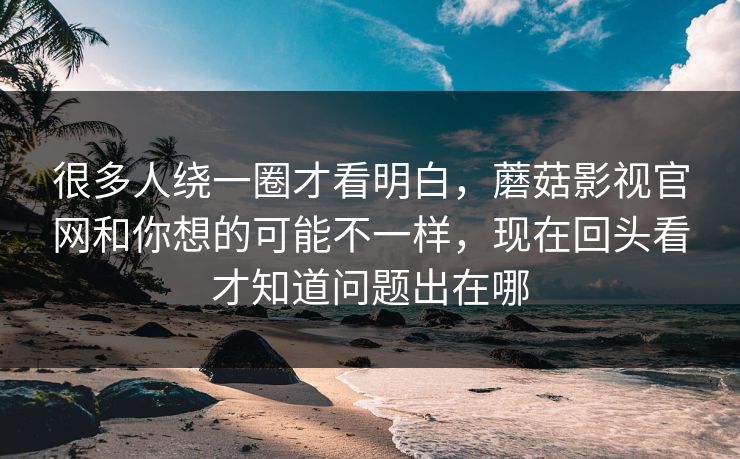 很多人绕一圈才看明白，蘑菇影视官网和你想的可能不一样，现在回头看才知道问题出在哪
